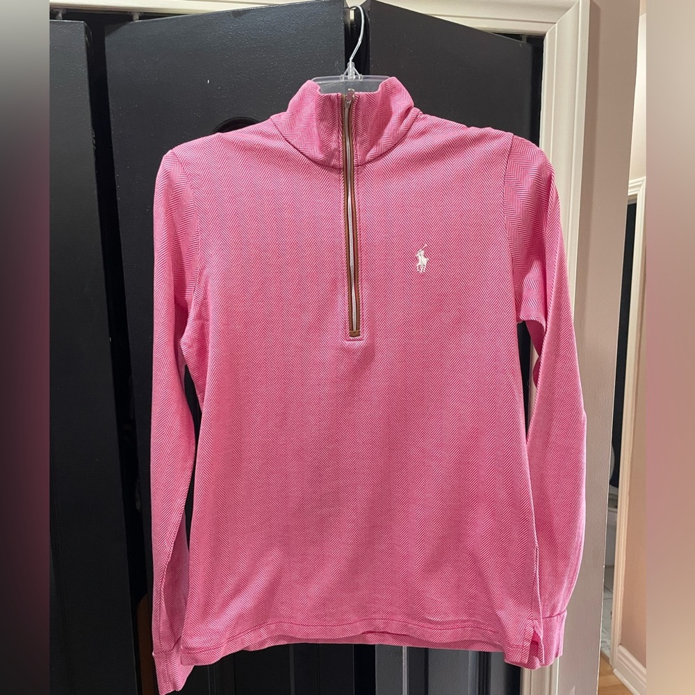 Ralph Lauren Pink Herringbone Polo Golf Shirt women’s medium